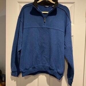 Champion Men's Zip Up Blue and Black Sweater